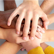 Education pic photo of children’s hands joined together